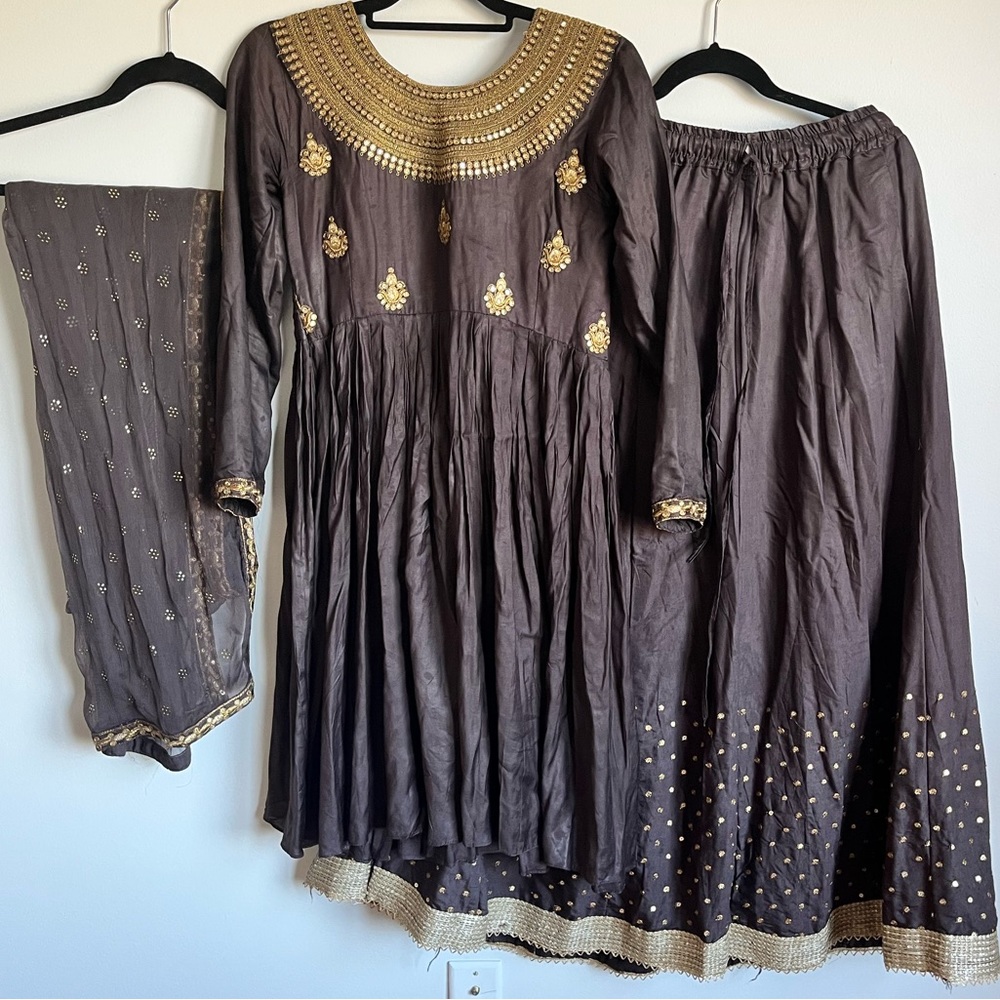 3 Piece Embroidered Indian Ethnic Salwar Set